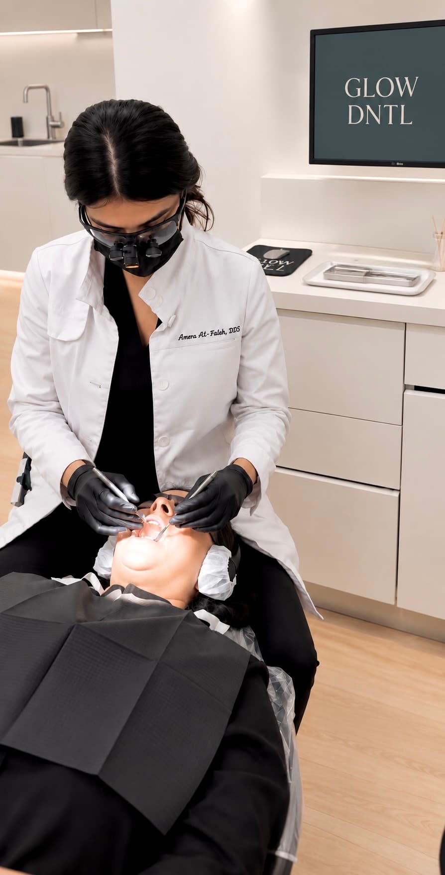 Dental exam in progress